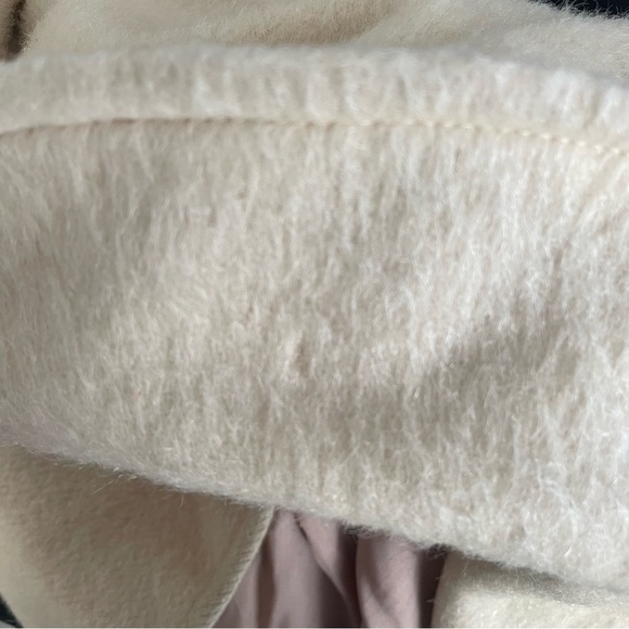 Vintage Surrey Classics Mohair Cotton Cream Pea Coat Double Breasted Size S/M - Picture 16 of 16